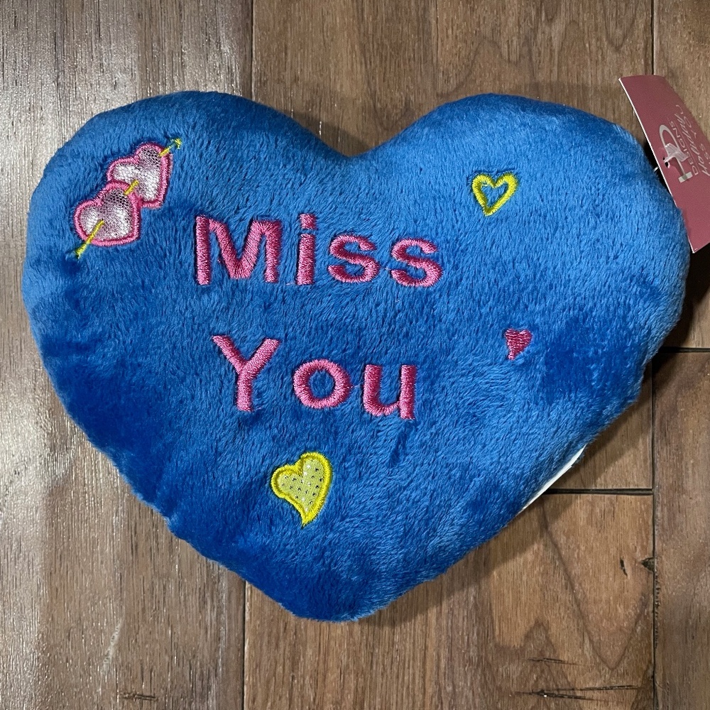 Brand New "Miss You" Heart Pillow
